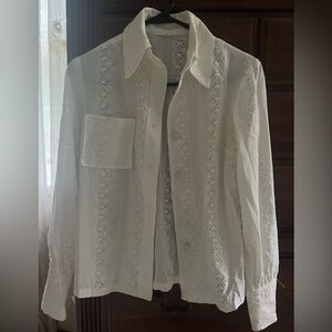 Vintage White Eyelet Blouse